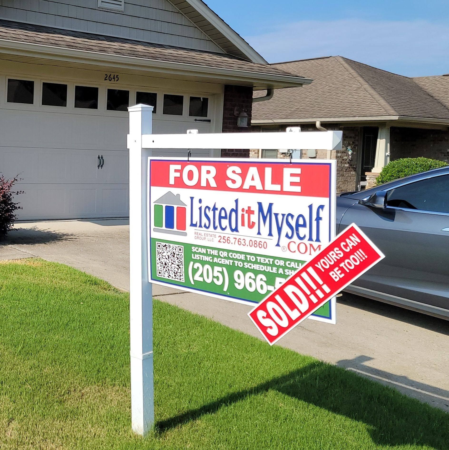 Listed It Myself For Sale sign in front of an Alabama home